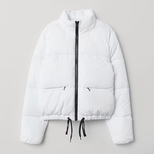 White puffer coat